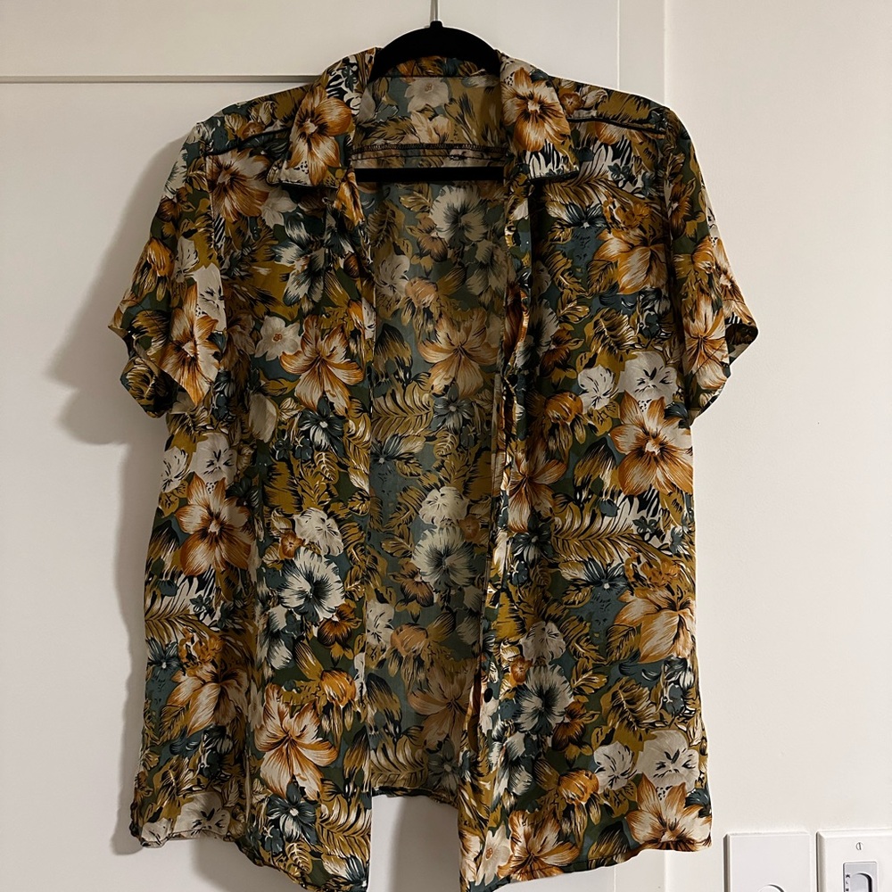 Floral Short Sleeve Button-Up Shirt